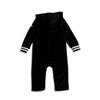 Footie-Hooded Black VelourSet