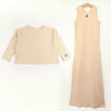 Lady-Tiered Hoodie Dress in Midi/Maxi set(Black/Chive/Beige)