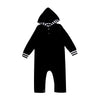 Footie-Hooded Black VelourSet